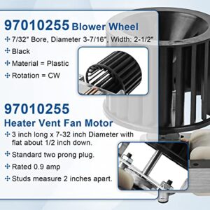 S97009796 Fan Blower Assembly Replacement- for Broan Bathroom Exhaust Fan & Bulb Heaters Fits Models 97009796, S97009758, S97009796B,62-E、G、J、K、L、M and 164-E、G、J、K、L、M