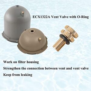 ECX1322A Pool Filter Air Relief Vent Valve with O-Ring, 3/8-16G Male, 1 * 0.7 * 0.35 Inches