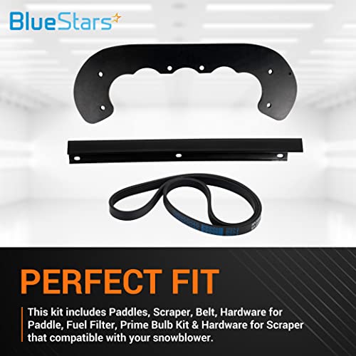 BlueStars 99-9313 Rubber Paddles 55-8760 Scraper Blade 95-6151 Drive Belt and Hardware Kits - for Toro CCR Snowblower CCR2000 CCR2400 CCR2450 CCR2500 CCR3000 CCR3600 CCR3650 Snow Blower