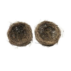 zyamy 2pcs 4" artificial rattan bird's nest handicraft bird's nest for crafts, patio garden, succulent planter