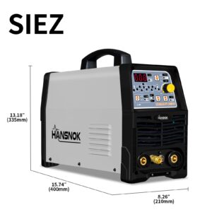 HANSNOKTECH TIG200PV TIG Welder, AC/DC 200Amp Digital LCD Display IGBT Pulse TIG/Stick Welder, Dual Voltage 220V/110V, Arc Welder, TIG Welding Machine with Torach Accessories (Tig200PV)