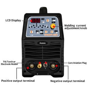 HANSNOKTECH TIG200PV TIG Welder, AC/DC 200Amp Digital LCD Display IGBT Pulse TIG/Stick Welder, Dual Voltage 220V/110V, Arc Welder, TIG Welding Machine with Torach Accessories (Tig200PV)