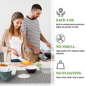 Kitchen Sink Mats TOOVEM Silicone Sink Mat with Non-slip, Stable, Farmhouse Sink Protector for Kitchen Stainless Steel Sink Porcelain Bowl Bathroom Sink- Grey