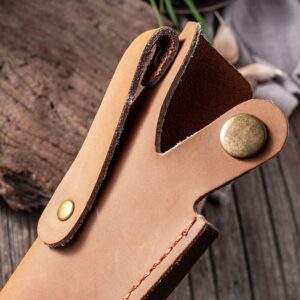 MiOYOOW Leather Knife Sheath, Boning Knife Pouch Chef Fruit Knife Shell for Camping Kitchen Outdoor Cooking