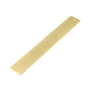 hevstil 20cm brass ruler,thicken copper ruler straight brass ruler copper straight ruler wave edge math ruler for line drawing,gold