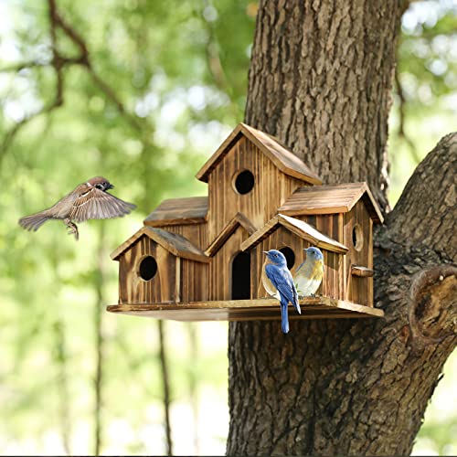 Bird House,Bird Houses for Outside Clearance,Bird House for Outside,Room for 6 Bird Families in Each,Large Bird House for Garden/Courtyard/Backyard Decor,Handmade Hummingbird House