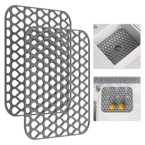 toovem a family of manufacturers silicone sink mat 2pcs toovem sink protectors for kitchen sink, sink mat grid non-slip folding sink for bottom of farmhouse stainless steel porcelain sink pad