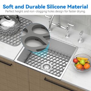 TOOVEM A FAMILY OF MANUFACTURERS Silicone Sink Mat 2PCS TOOVEM Sink Protectors for Kitchen Sink, Sink Mat Grid Non-Slip Folding Sink for Bottom of Farmhouse Stainless Steel Porcelain Sink Pad