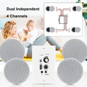 Herdio 6.5 Inch Ceiling Speakers 640W with in Wall Bluetooth Amplifier