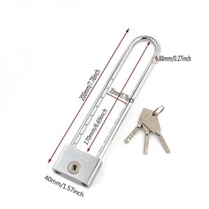 Long Shackle Padlock - with Laminated Steel Waterproof Padlock Key Padlock Door Lock Cabinet Lock Long Beam Padlock 1.5 Inch