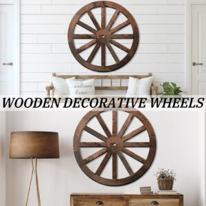 Amyhill 30 Inch Vintage Rustic Wooden Wagon Wheel Decorative Garden Cart for Bar Patio Garage