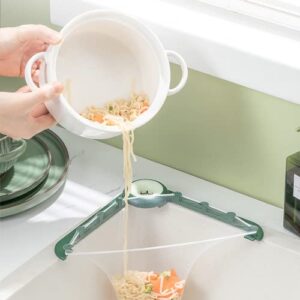 kitchen sink disposable strainer kit (101 pcs), sink corner strainer, collapsible kitchen sink disposable strainer holder, this kit contains 100 large size strainer bags for filtering food waste.
