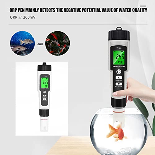 Digital Water Quality Tester, Four Functions in One, Pen Shaped Design, Detachable Design, LCD Digital Display for Measuring PH, ORP, H2 Hydrogen Content and Temperature Value