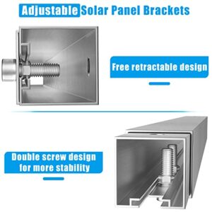 woefste Adjustable Solar Panel Mounting Brackets Stand Aluminum Alloy Tilt Mount Bracket Systems for Roof/Boat/Flat Surface Support 50W 70W 100W 150W 200W 300W 400W Panels, 1 Set