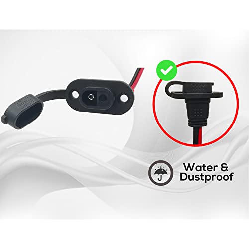 2 PCS SAE Sidewall Port, Weatherproof SAE Socket Solar Sidewall Connector, SAE Quick Disconnect Cord with Waterproof Cap