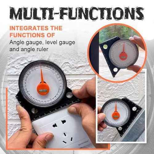 Plastic Angle Measuring Tool, High Precision, Support 0 to 360 Degree Measurement, Clear Scale, Magnetic Angle Positioner, Suitable for Woodworking, Metalworking.