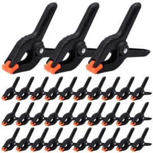 30 pack spring clamps, 3.5 inch professional plastic spring clamps, heavy duty plastic clamps for crafts and woodworking, backdrop clips clamps for backdrop stand, photography (30 pack)