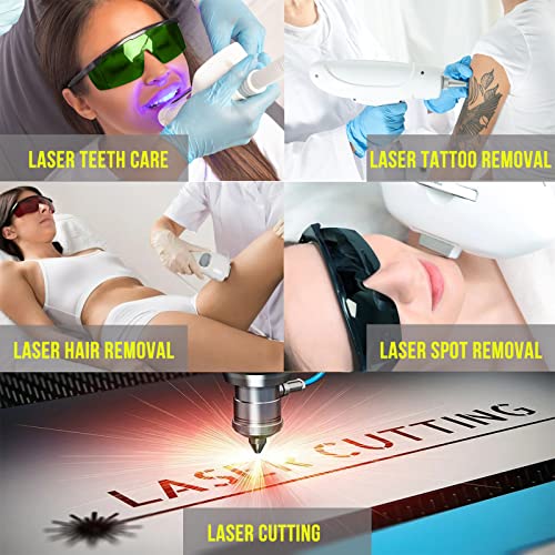 MORELKE Laser Safety Glasses, IPL 200-2000nm Laser Glasses Eye Protection for Laser Hair Removal Treatment and Laser Engraving,UV400 Protection.(Green)