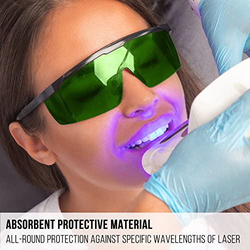 MORELKE Laser Safety Glasses, IPL 200-2000nm Laser Glasses Eye Protection for Laser Hair Removal Treatment and Laser Engraving,UV400 Protection.(Green)