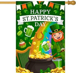 st patricks day garden flag 28 x 40 double sided,large happy st.patrick's day outdoor decorations yard flags cute st pattys day garden flags