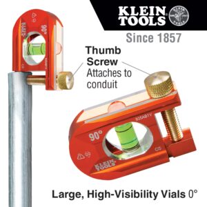 Klein Tools 80073 Reaming Driver Kit with Conduit Reamer & 935AB1V Level, 2.5-Inch Conduit Bending Level, 1 Vial, ACCU-BEND Level Eliminates Dog-Legs in Offsets and Saddle Bends