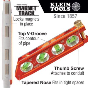 Klein Tools 80073 Reaming Driver Kit with Conduit Reamer & 935AB1V Level, 2.5-Inch Conduit Bending Level, 1 Vial, ACCU-BEND Level Eliminates Dog-Legs in Offsets and Saddle Bends