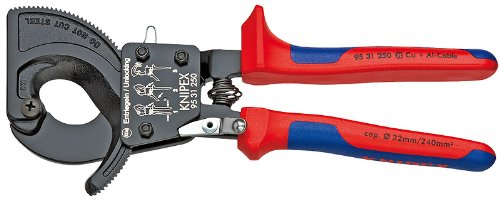 KNIPEX Ratcheting Cable Cut and Dismantling Knife-1000V Insulated Bundle