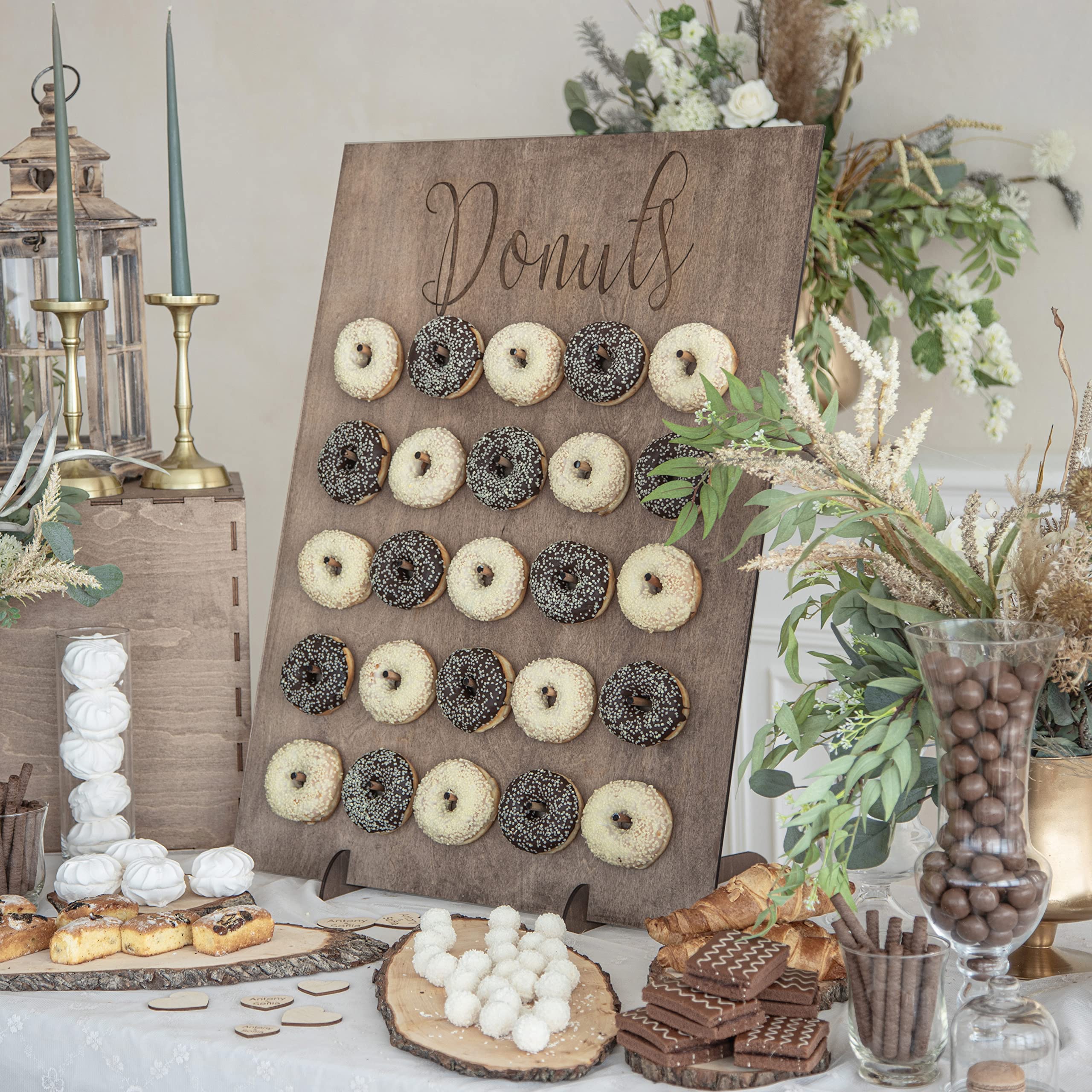 Wedding Decor, Donut Bar Signage Wall, Wooden Board, Rustic Display, Birthday Theme Decor, Shower Candy Bar, Wedding Party Decorations