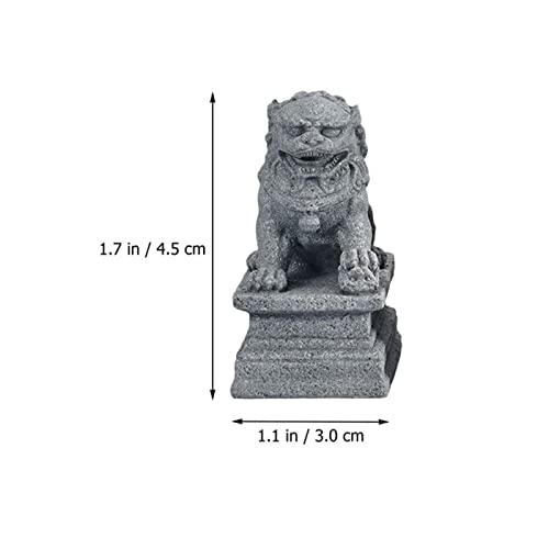 Chinese Style 2Pcs Lions Statues Garden Sculptures Landscape Sandstone Bonsai