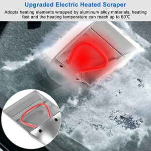 KIMISS Car Heated Scraper, 12V Auto Heated Snow Shovel Electric Windshield Ice Scrapers for Cars Trucks SUV