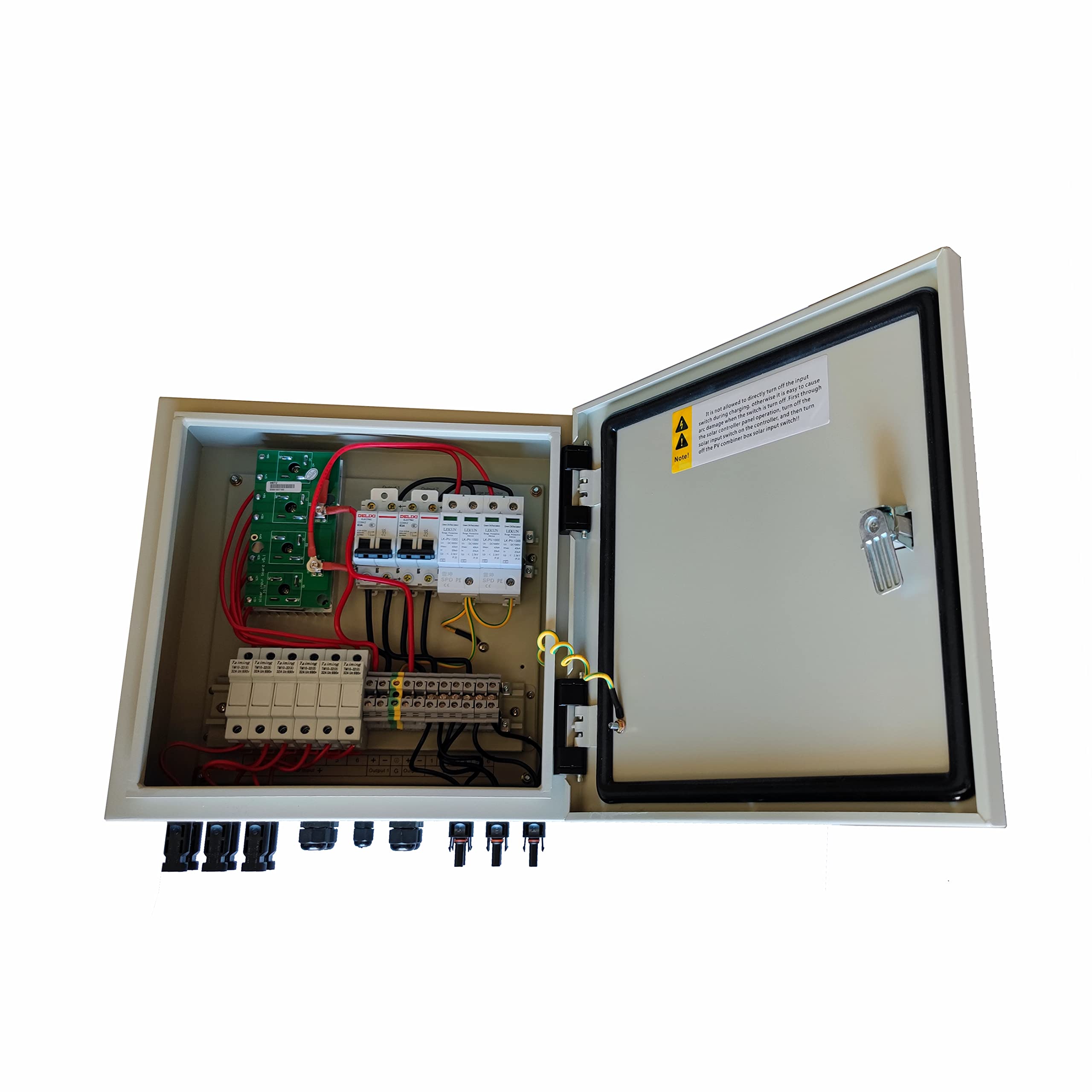 Hysolis Solar PV Combiner Box 4/6 String with 63A Breakers, 16A String fuses, Anti Reverse Current Module, SPD IP65 Rated (6 String)