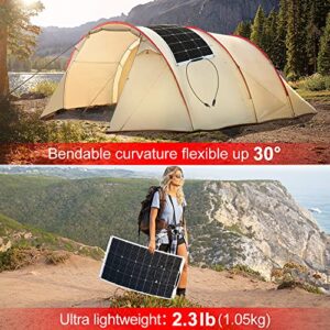 DOKIO Flexible Solar Panel 4x100w(400w) Semi-Flexible Bendable 12V Monocrystalline Off-Grid for RV Boat Cabin Van Car and Caravan RV Boat Camper