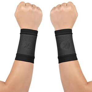 keking® compression wrist sleeves for women men, 1 pair, premium wrist support bands for carpal tunnel, improve circulation & recovery, tendonitis, tennis, sports - wrist brace wrist wraps, black s