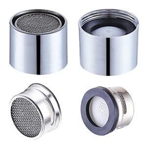 faucet aerator female thread chrome solid brass kitchen sink aerator and bathroom sink filter, 55/64in aerator for sink faucet with gasket for kitchen and bathroom(4pcs)