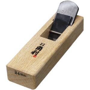 kakuri mini hand plane for wood 24mm [flat sole] made in japan, japanese small wood planer tool for woodworking, chamfer, detail work, 4.8 x 1.4 x 1.5 inches