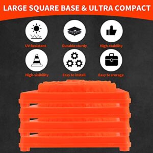 YOJOR 28 Inch Collapsible Traffic Safety Cones 2 Pack, Multi Purpose Pop-up Orange Cones with Reflective Collar for Road Safety, Driving Training, Parking Lots