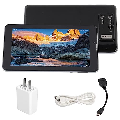 PUSOKEI 7 inch Android Tablet, Octa Core Processor, 4GB RAM 32GB ROM,HD IPS Touch Screen, 5MP Camera, Dual SIM Slot, Bluetooth 5.0, Dual Band WiFi, 6000mAh Battery(Black)