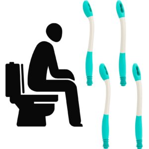 4 pcs toilet aids tools long reach comfort wipe self assist tools butt wipe helper wand toilet aids for limited mobility, elderly, pregnancy, disabled, shoulder or back pain, 15 inch