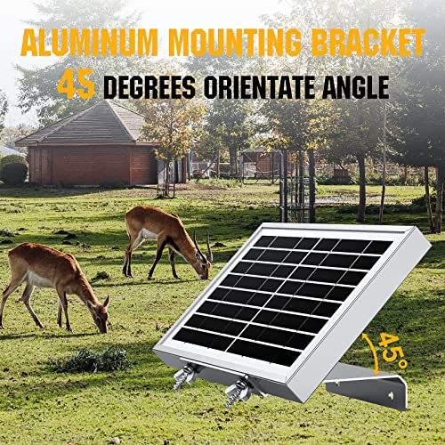 12V 2W Solar Panel for Deer Feeder, Waterproof Small Solar Battery Charger with Aluminum Mounting Bracket and Alligator Clip for Deer Feeder 12 Volt Solar Panel