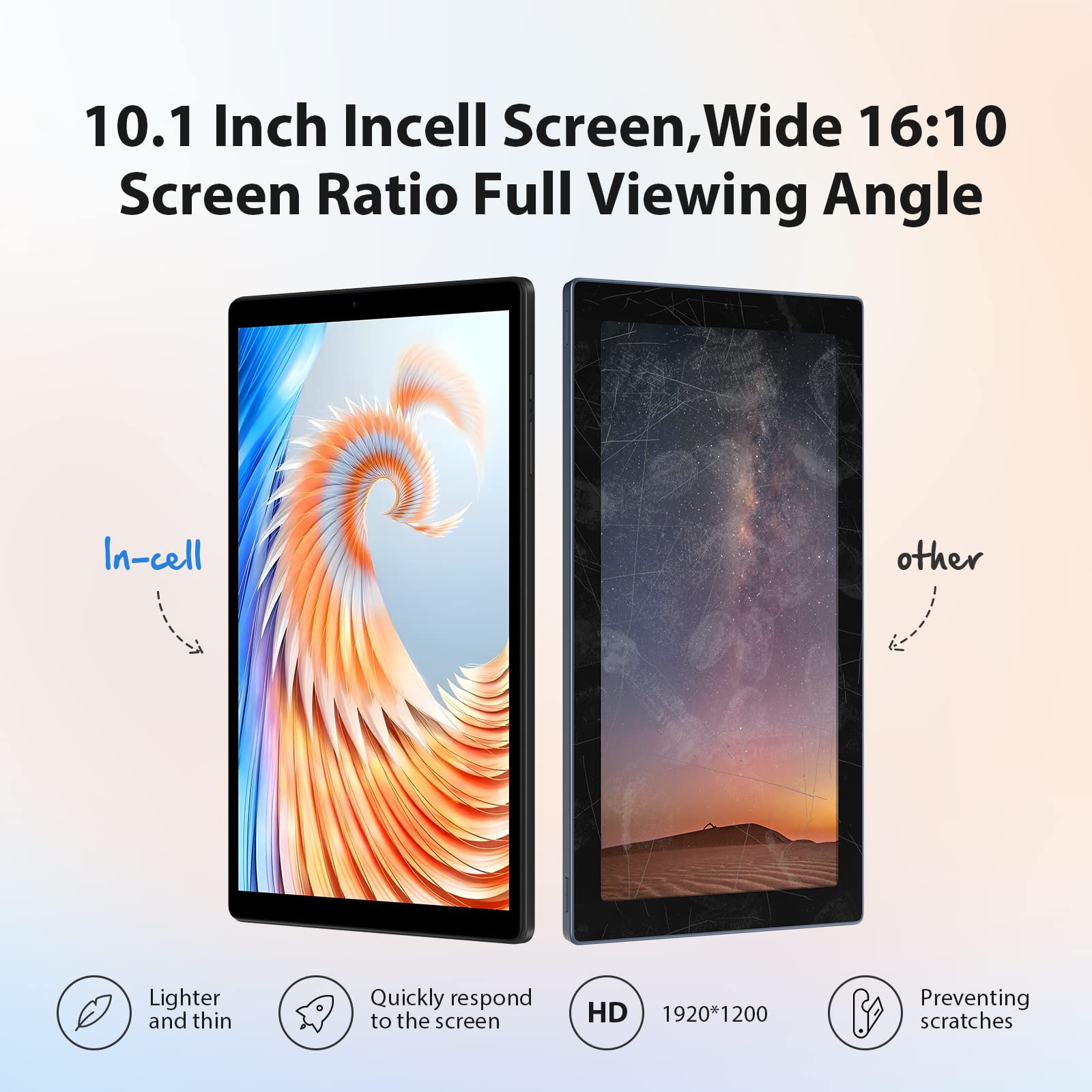 TOSCiDO 2023 Tablet 10.1 inch Android Tablets 1080P FHD in-Cell LCD Screen, 4GB+64GB Expand to 1TB, Octa-Core CPU, 1920 x 1200 Resolution,8M&13M Dual Camera, Bluetooth5.0, Wi-Fi, GPS-Black