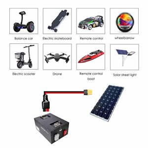 QIANRENON 12AWG 45A Connector to XT60 Male Cable Solar Panel to Lithium Battery Connector Adapter, for Outdoor Power Bank, Lithium Battery Pack, 30cm/11.8in,2pcs