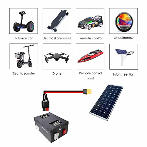 QIANRENON 12AWG 45A Connector to XT60 Male Cable Solar Panel to Lithium Battery Connector Adapter, for Outdoor Power Bank, Lithium Battery Pack, 30cm/11.8in,2pcs