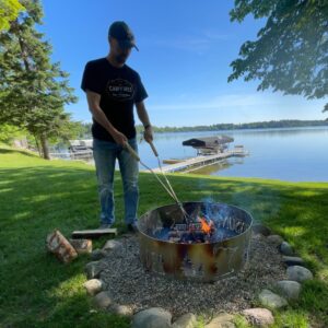 Campfire Bay Fire Pit Tongs 36" - Stainless Steel Elite Series - Made in USA - Bonfire and Campfire Log Grabber