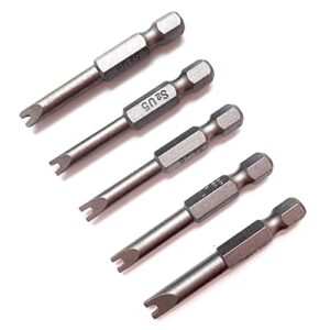 Spanner Screwdriver Bits 5in1 Set U4 U5 U6 U7 U8, SKZIRI 5PCS U-shaped Screwdriver Bit Magnetic Power Tools 1/4" Hex Shank 1/2inch Length