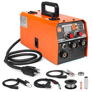 welder 2 in 1 mig/arc welding machine flux core 220v 140amp dual voltage igbt inverter wire welder portable no gas detachable welder