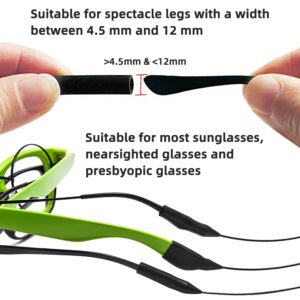 Maitsol Glasses Strap (4 PCS) - No Tail Sunglasses Strap - Adjustable Eyeglasses Strap - Eye Glasses Holder Around Neck, Sports Eyewear Retainer Glasses Strap for Men Women 14Inch（Black）