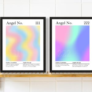 Roxbury Row Aura Poster Aesthetic, Angel Number Poster, Angel Wall Decor, Gradient Painting, Spiritual Posters, Posters & Prints (4 8x10 Unframed Prints, 1239: Intuition, Alignment, Support, Release)