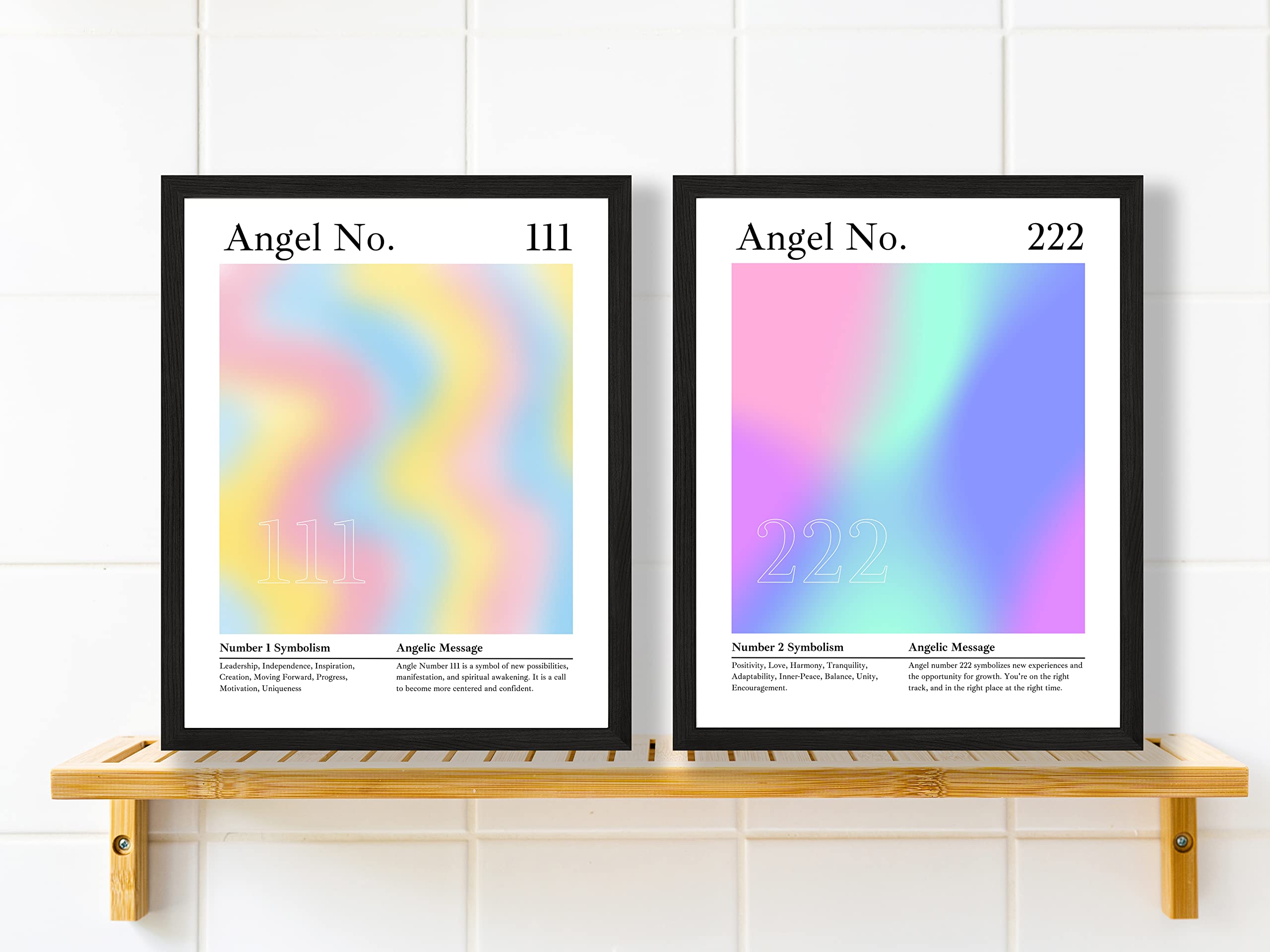 Roxbury Row Aura Poster Aesthetic, Angel Number Poster, Angel Wall Decor, Gradient Painting, Spiritual Posters, Posters & Prints (4 8x10 Unframed Prints, 1239: Intuition, Alignment, Support, Release)