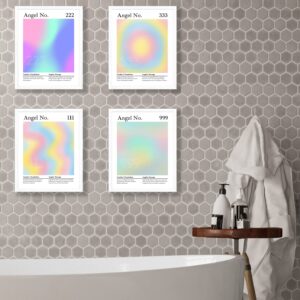 Roxbury Row Aura Poster Aesthetic, Angel Number Poster, Angel Wall Decor, Gradient Painting, Spiritual Posters, Posters & Prints (4 8x10 Unframed Prints, 1239: Intuition, Alignment, Support, Release)