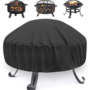 Firepit Cover Round,Waterproof Outdoor Fire Pit Covers 36inch ,Fireplace Cover Heavy Duty fire Place Cover with PVC Coating